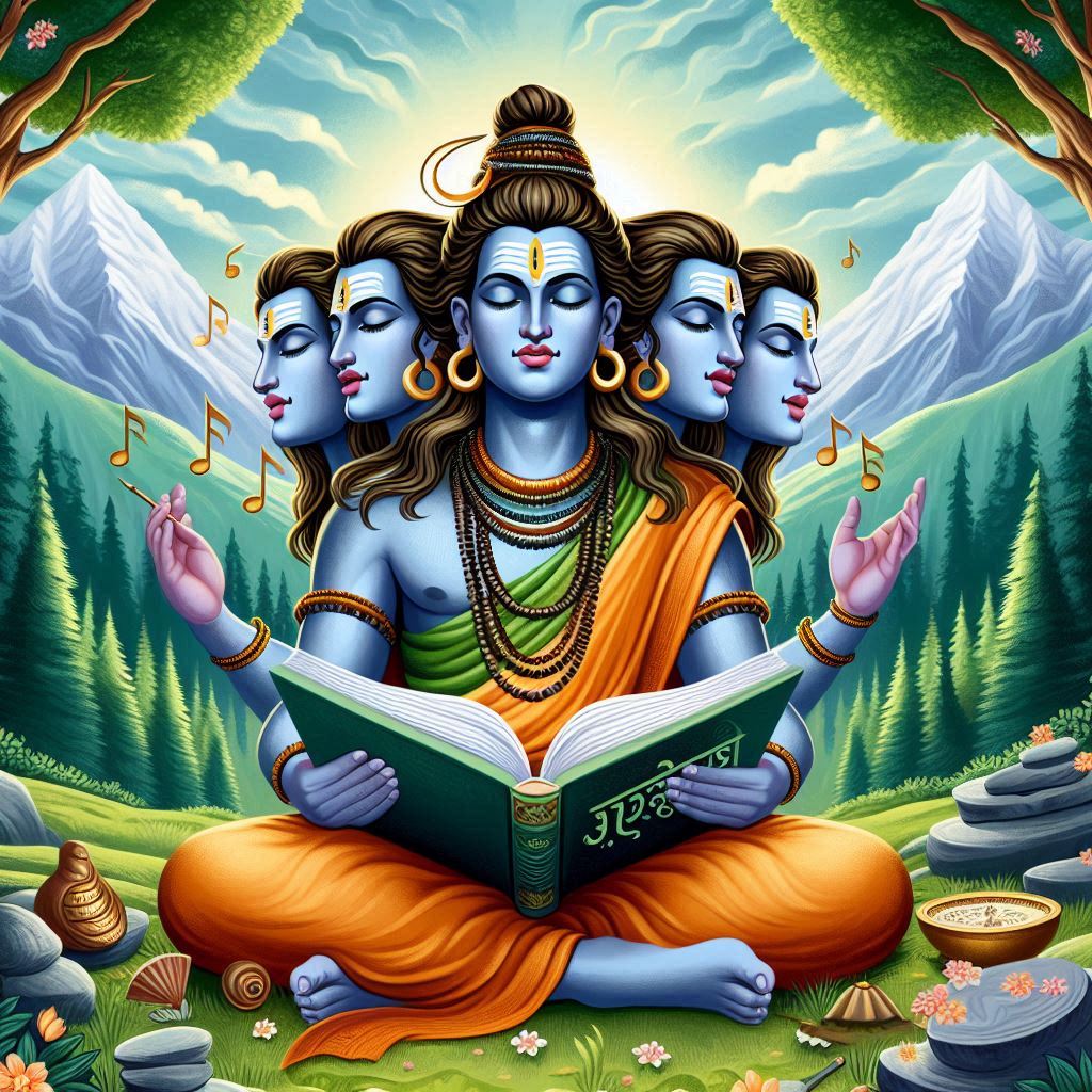 Shiva Linga with Veda Book